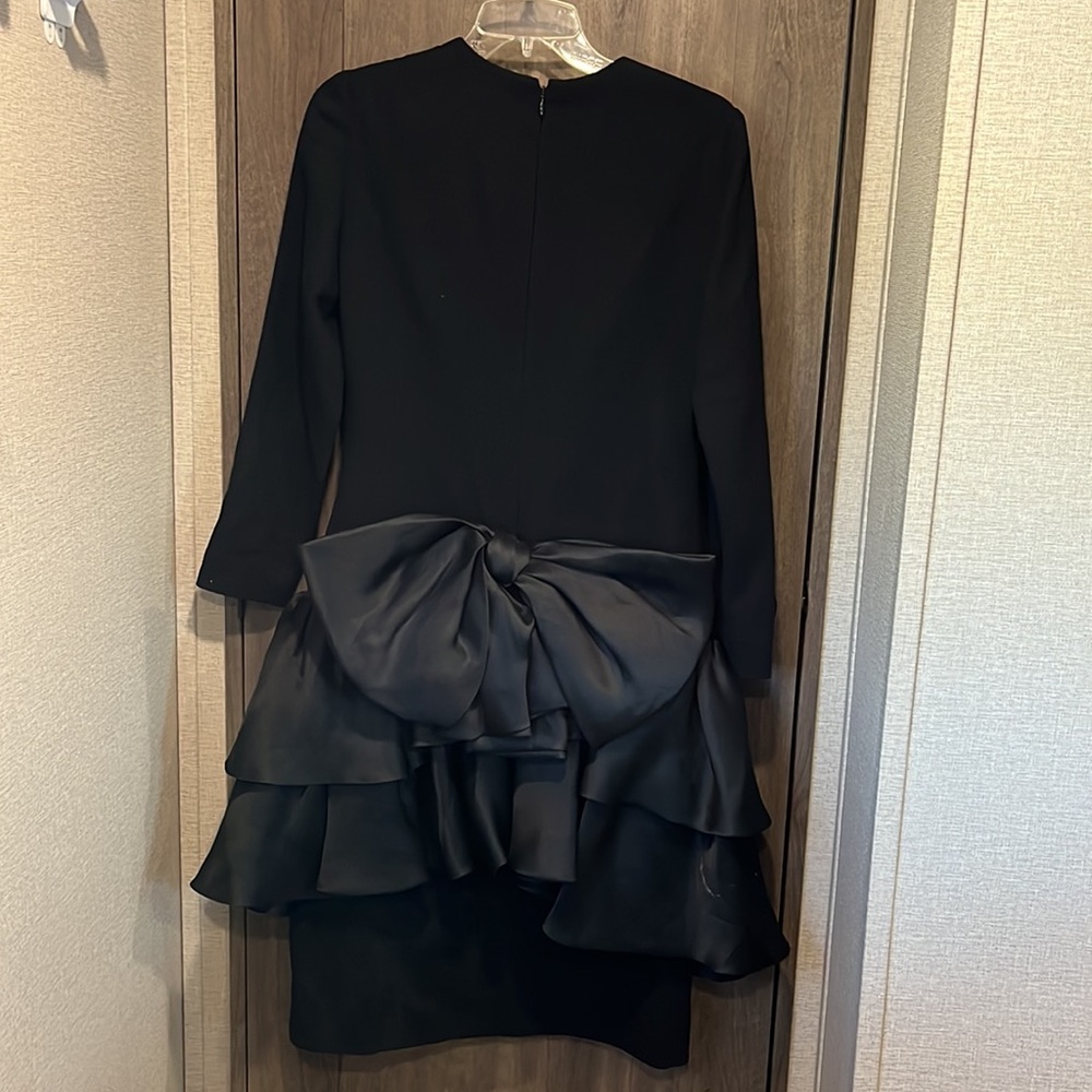 Vintage Black Oscar de la Renta formal dress with big bow in back